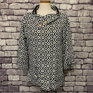 Luii Black & White Fully Lined Jacket Size M